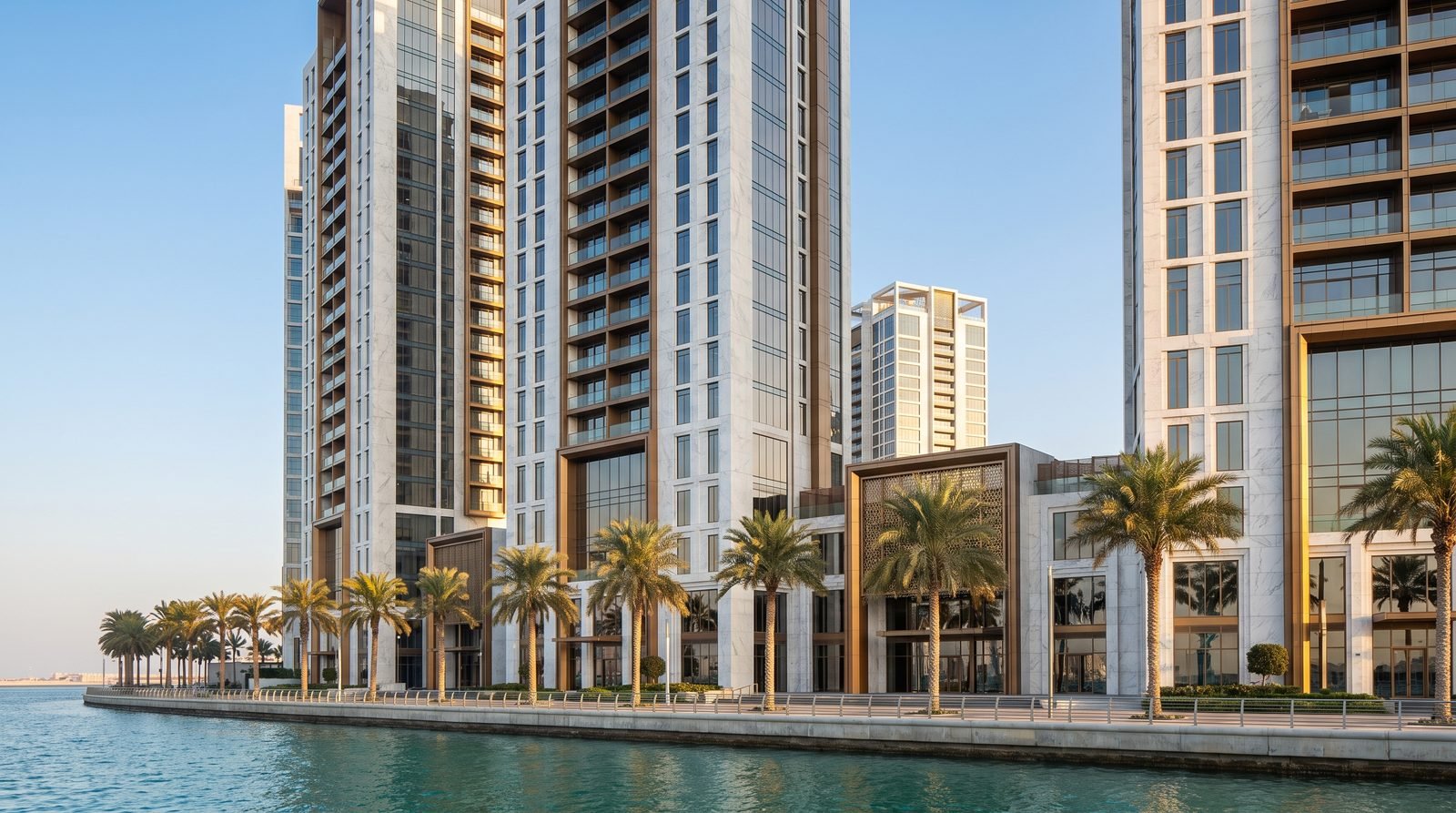 Waterfront architecture in Dubai